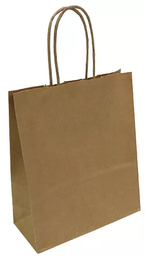 Papieren Draagtas 18x8x22cm Met Gedraaid Handvat Bruin