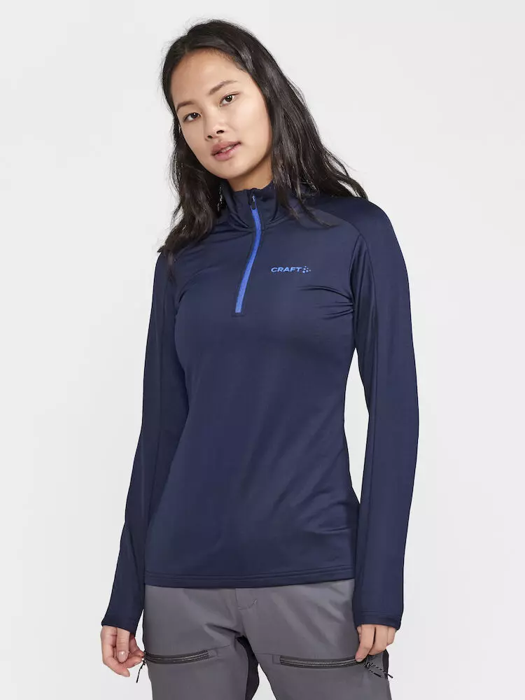 Half-Zip Sweater Dames Donkerblauw