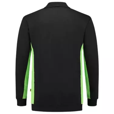 Polosweater Bicolor zwart/lime