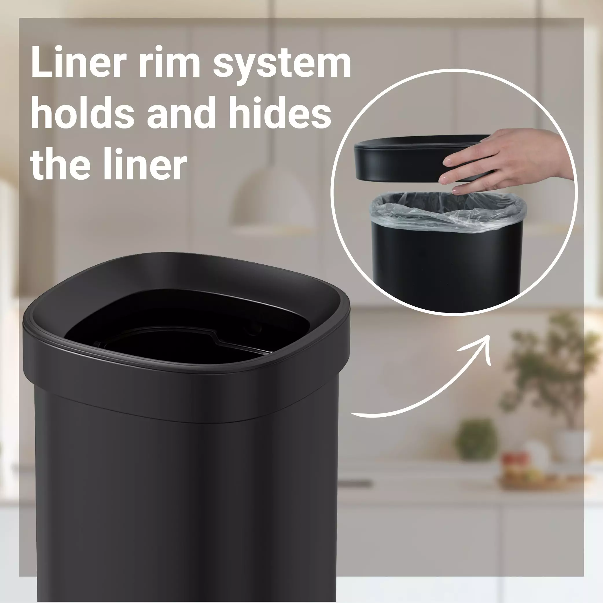 Afvalbak 20 Liter Metaal - Zwart - Desq