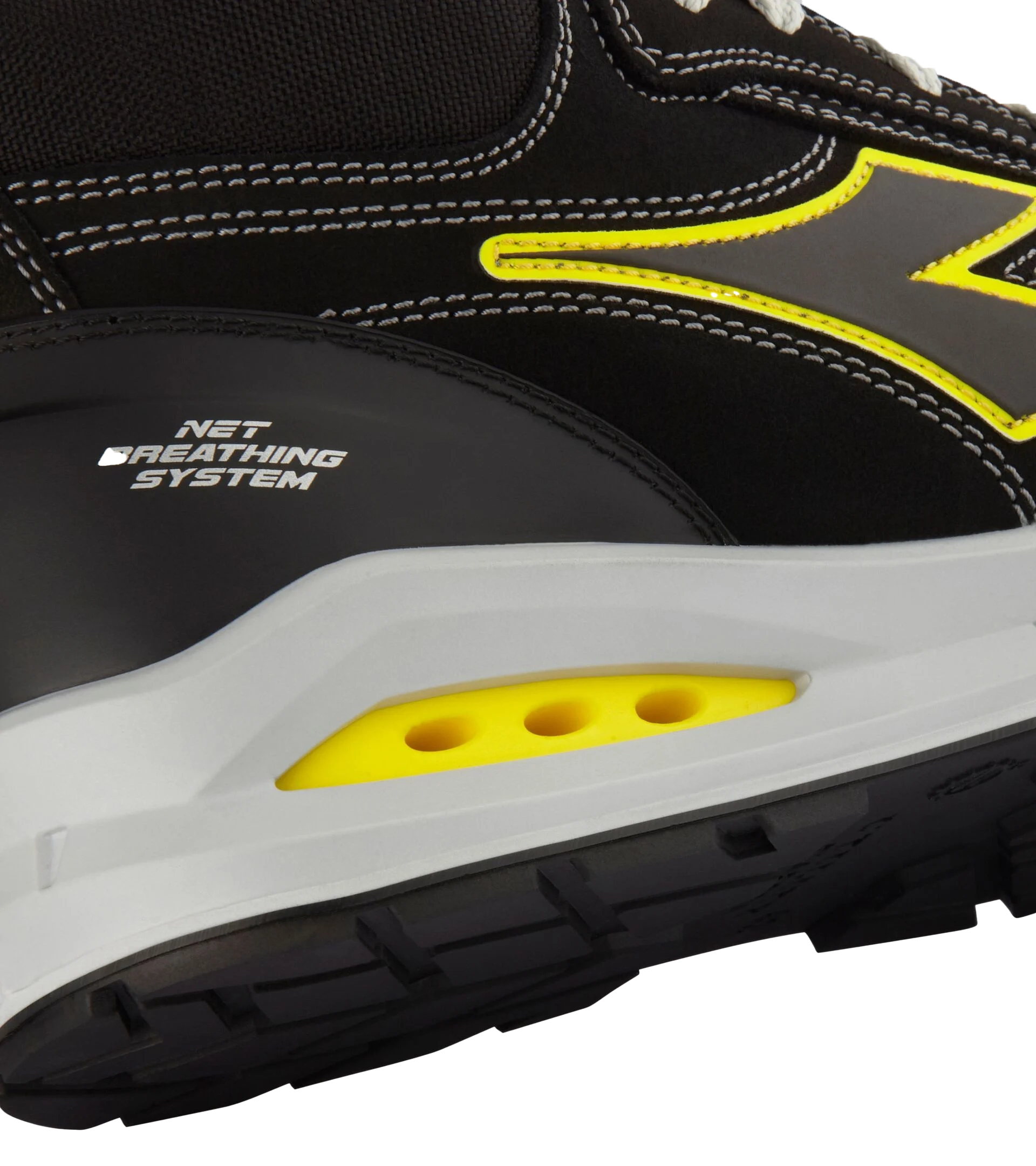 Diadora Run Net Airbox Mid S3 Veiligheidsschoen - Zwart/Wit