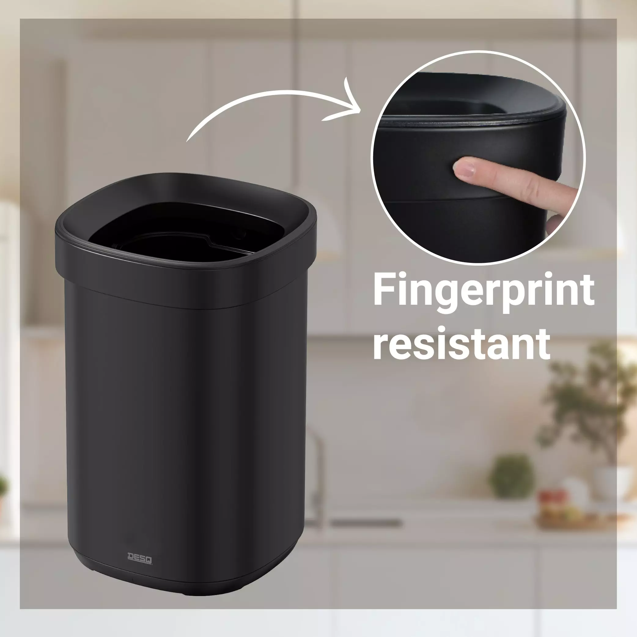 Afvalbak 20 Liter Metaal - Zwart - Desq