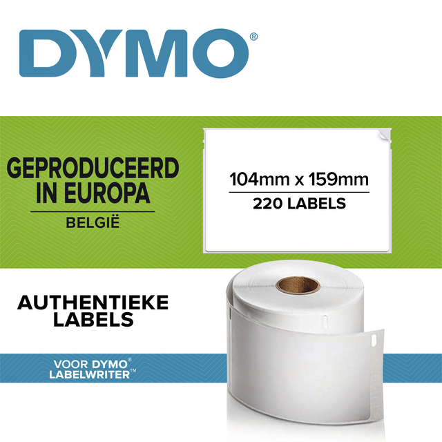 Label etiket Dymo 104x159mm verzend wit (doos à 220st)