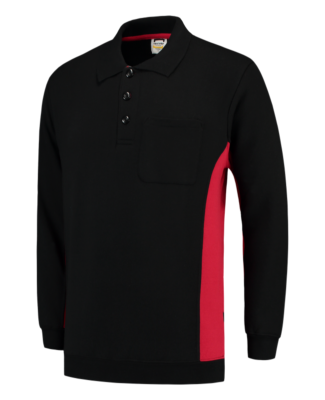 Tricorp Polosweater Bicolor Borstzak Black-Red