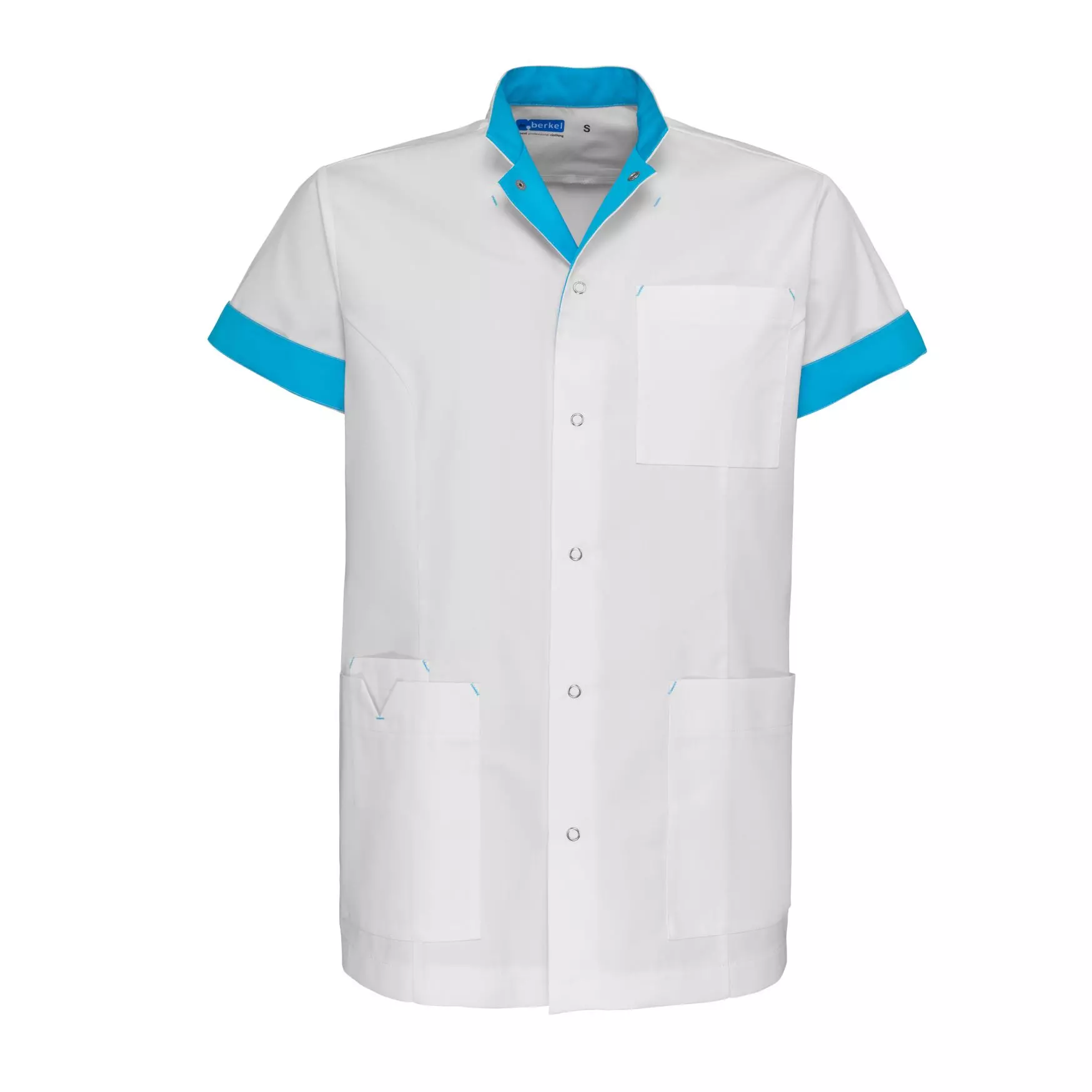 Zorgjas Jaimy Wit/Azuurblauw De Berkel Unisex Voorkant