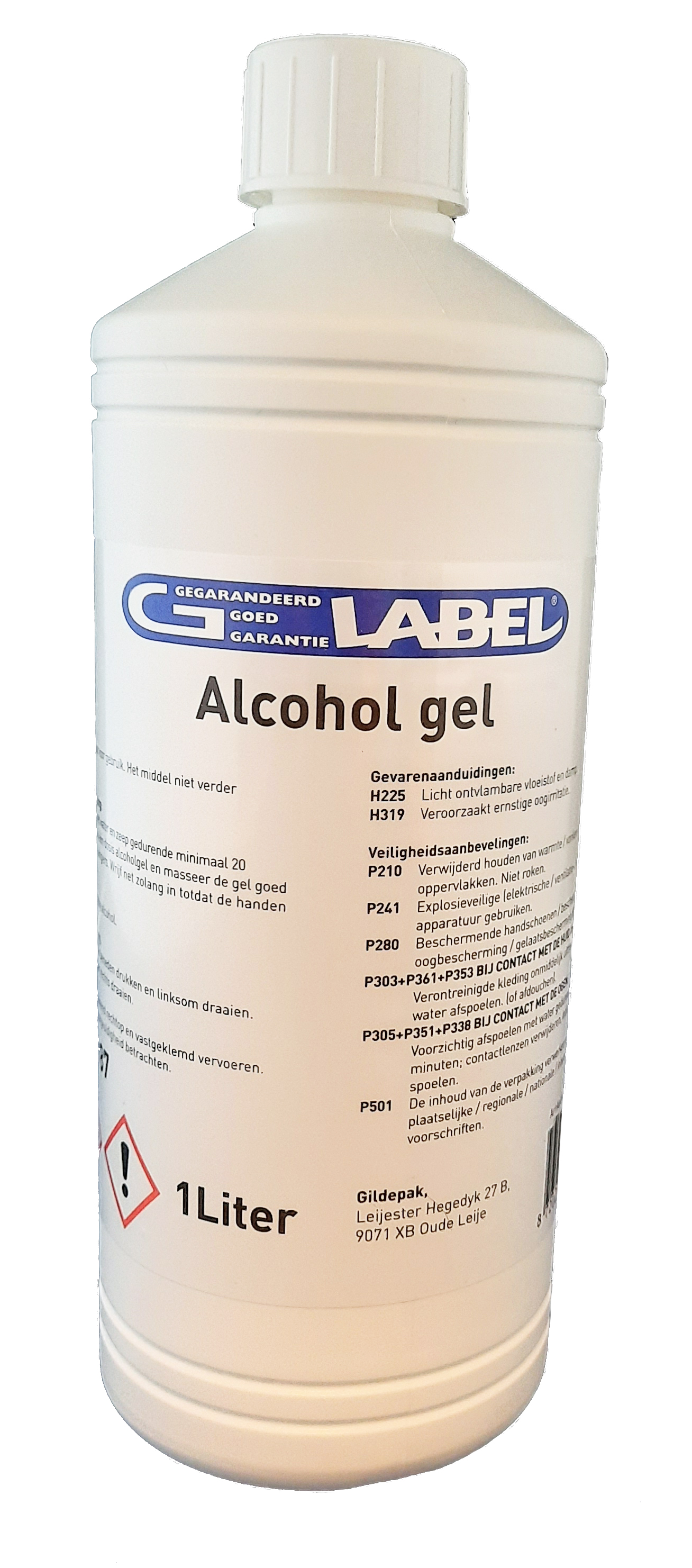 Alcoholhandgel 1 liter G-label lavendel (doos à 12st)
