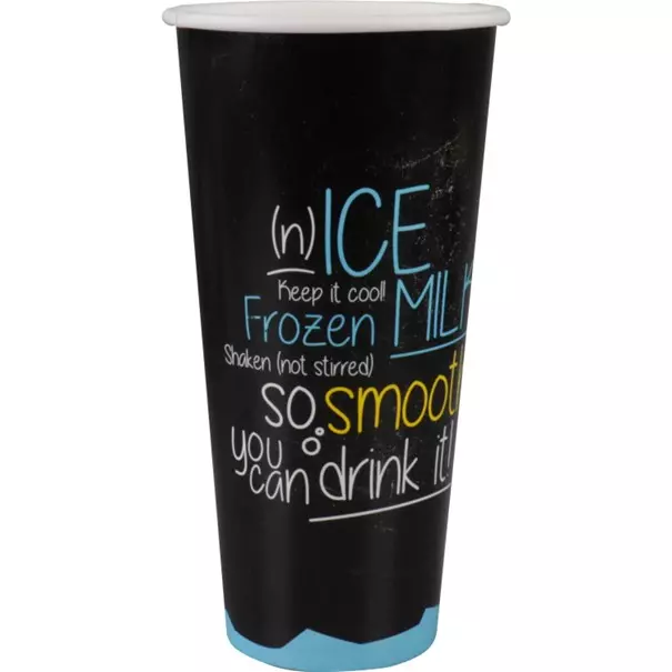 Milkshake beker ICE is (N)ICE Karton + PE 500ml Zwart/blauw