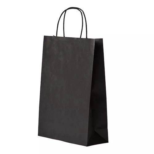 Papieren Draagtas 15x8,5x21,5cm Met Gedraaid Handvat Zwart