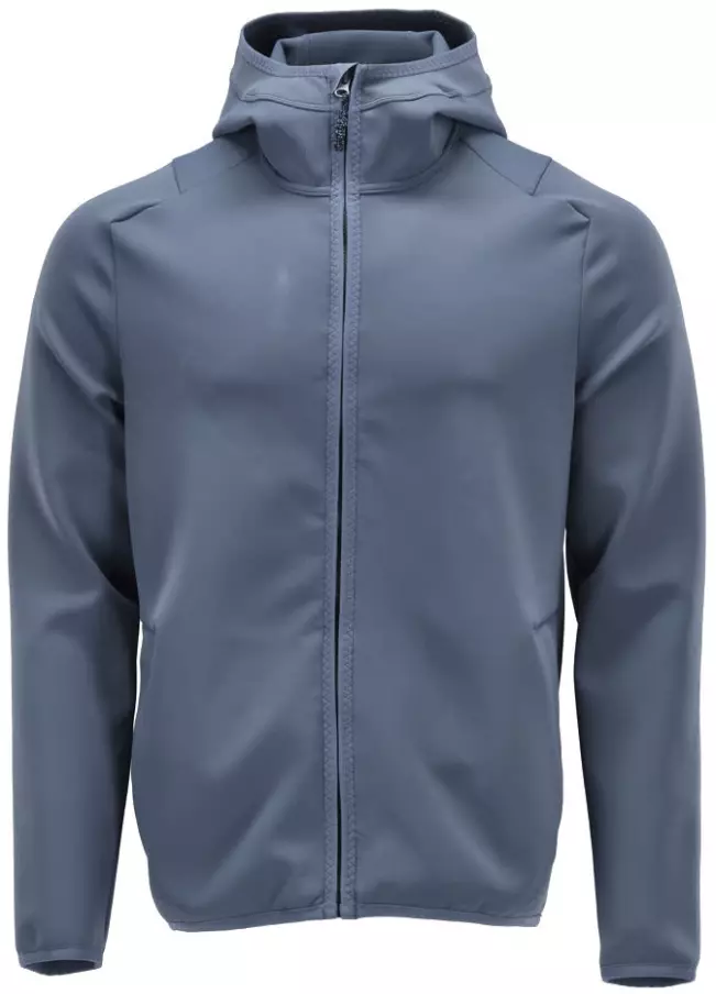 Fleecetrui capuchon met rits Customized steenblauw