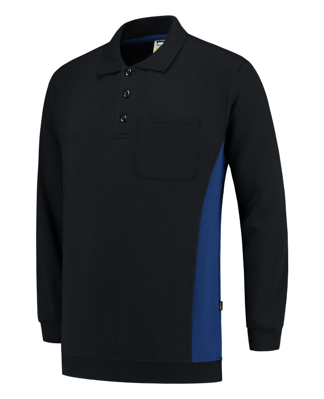 Tricorp Polosweater Bicolor Borstzak Navy-Royalblue