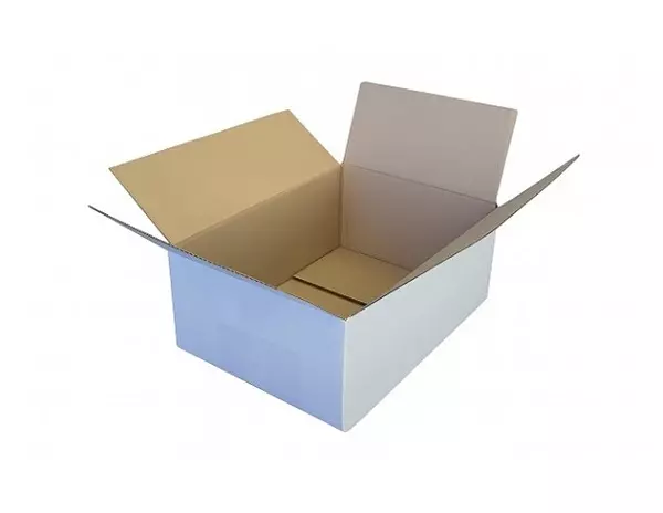 Amerikaanse vouwdoos enkele golf 370x250x145mm B-golf Wit