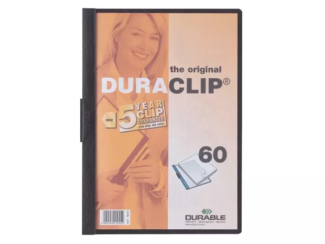 Klemmap Durable 2209 A4 Pl/Tr 6Mm Zwart