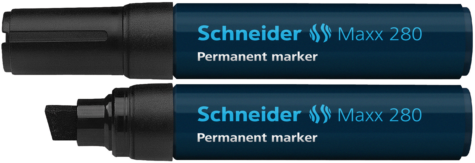 Viltstift Schneider 280 permanent zwart beitelvormige punt 4-12mm
