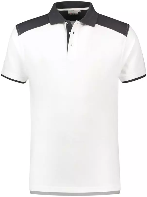 Santino Poloshirt Tivoli wit/grijs 