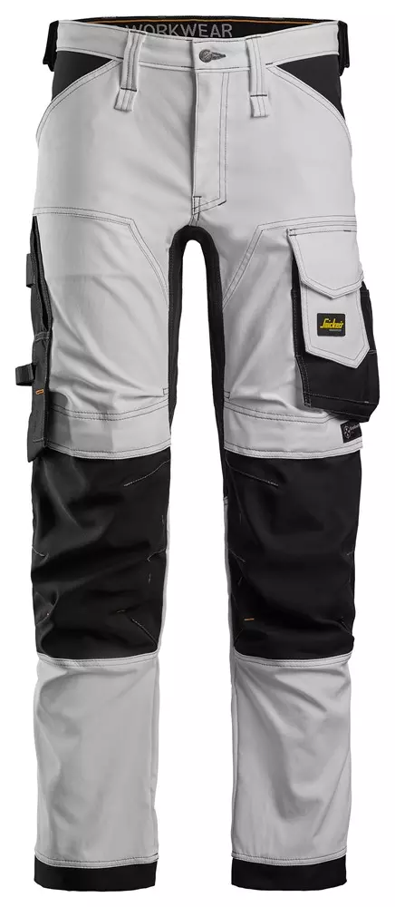 Snickers Werkbroek 6341 Stretch Wit/Zwart