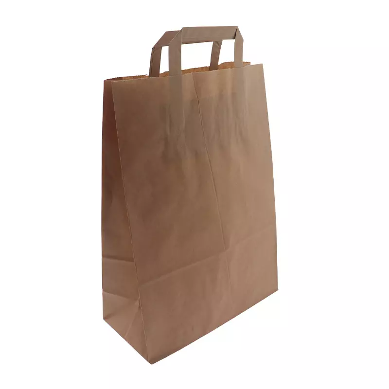 Papieren Draagtas 26x12x36cm Met Plat Handvat Bruin