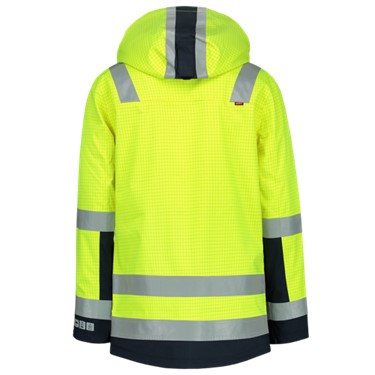 Parka multinorm bicolor fluorgeel- inktblauw