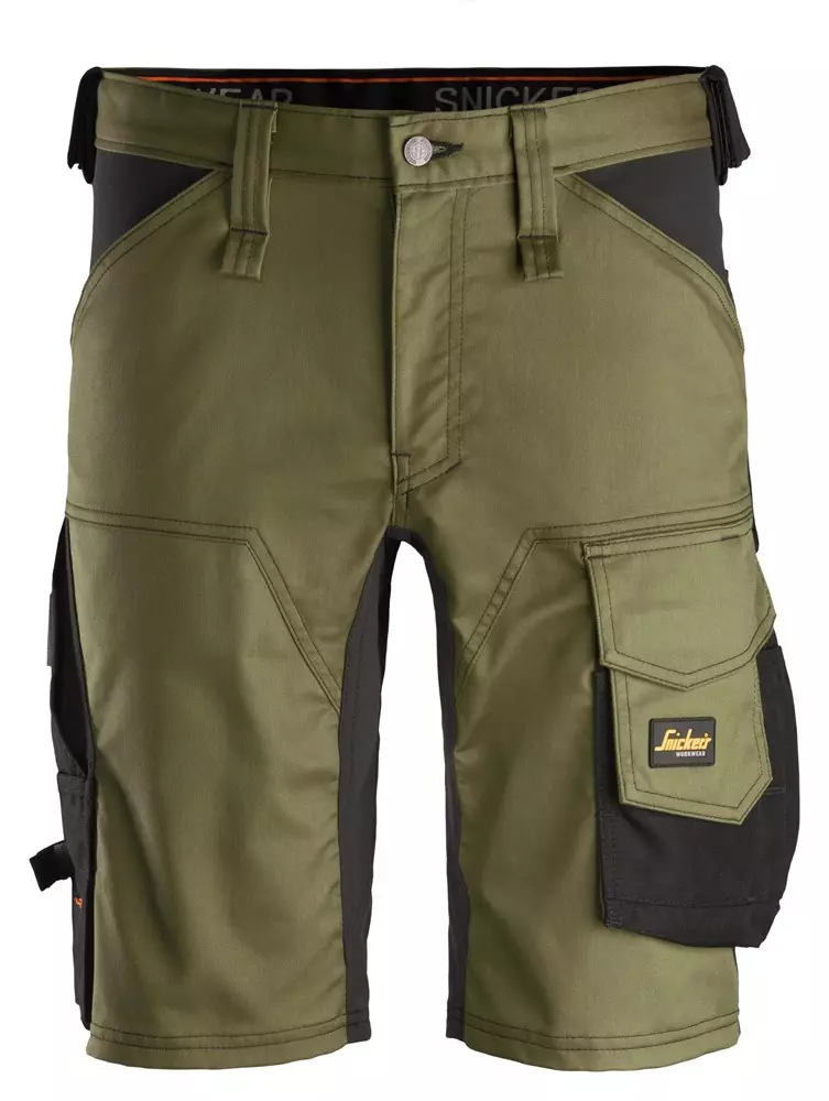 Snickers Korte Werkbroek 6143 Stretch Kakigroen/Zwart 