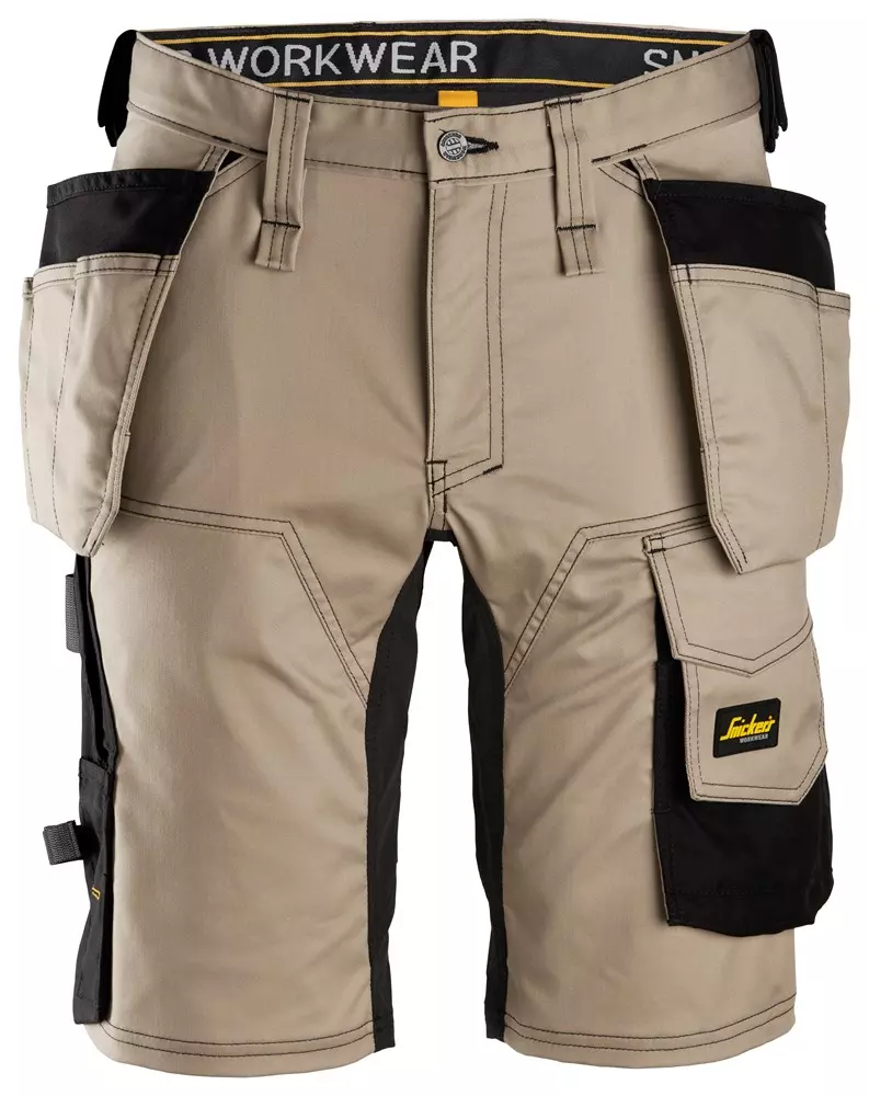 Snickers Korte Werkbroek 6141 Met Holterzakken Kaki/Zwart 