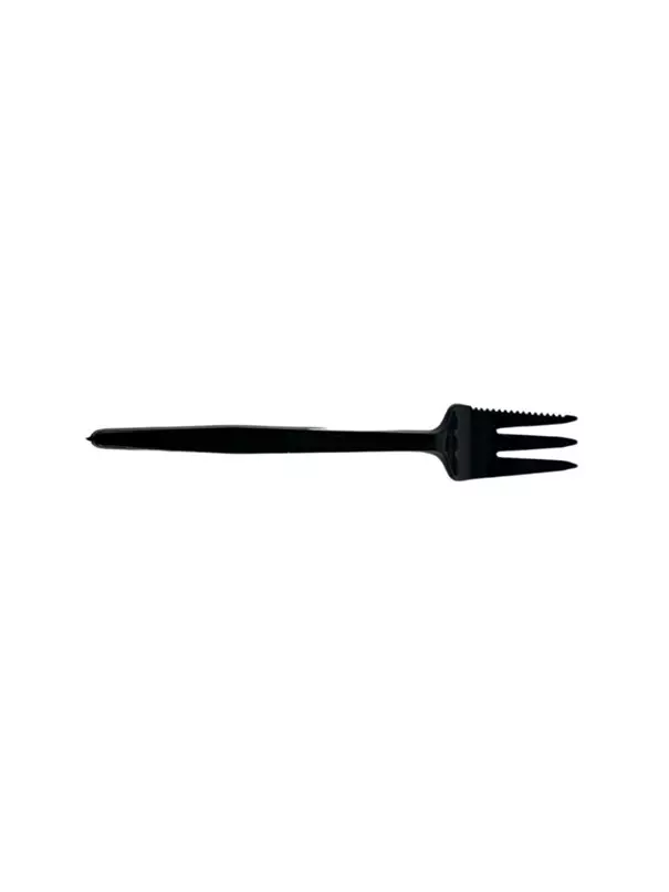 Snackvork Met Snijrand 140mm Herbruikbaar Plastic Zwart Snackvork Met Snijrand 140mm Herbruikbaar Plastic Zwart