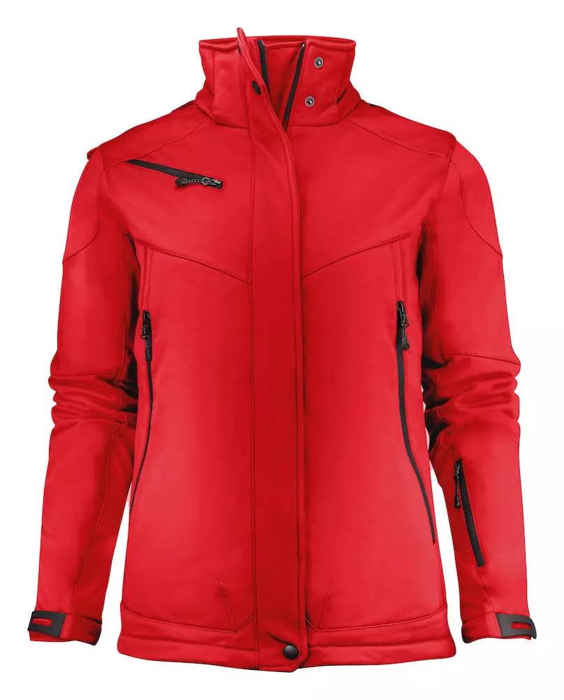 Softshell Jas Skeleton Dames Rood Printer