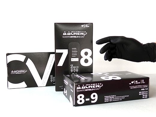 Handschoen Nitril zwart maat XL Aachen Feel (doos à 1000st)