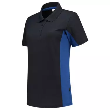 Werkpolo Dames Bicolor Marine Koningsblauw Tricorp