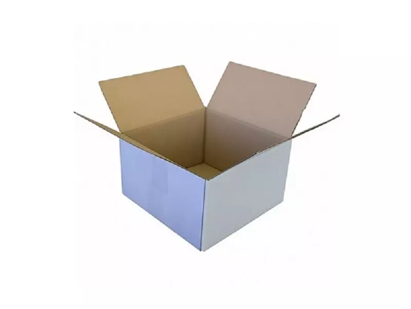 Amerikaanse vouwdoos enkele golf 250x250x150mm B-golf Wit