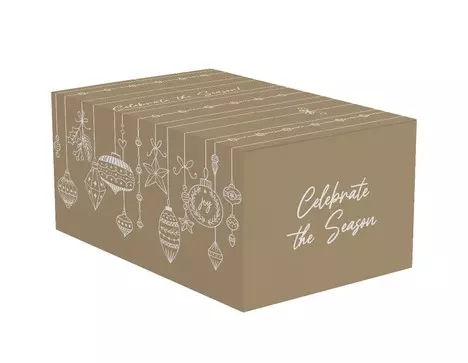 Kerstdoos Holiday Season 490x390x270mm Goud