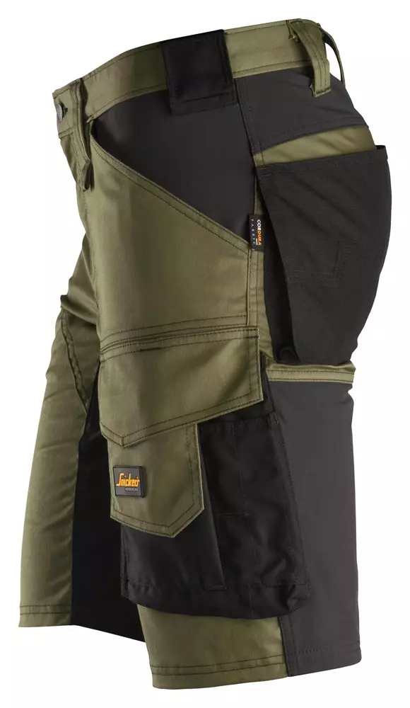 Snickers Korte Werkbroek 6143 Stretch Kakigroen/Zwart 