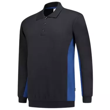 Polosweater Bicolor marine/royalblauw