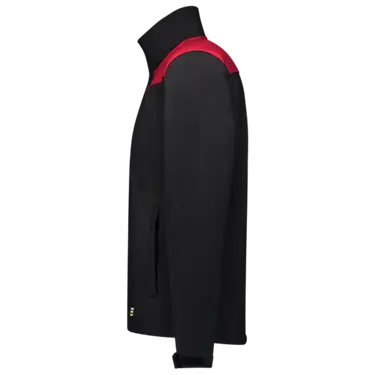 Softshell Bicolor naden zwart/rood