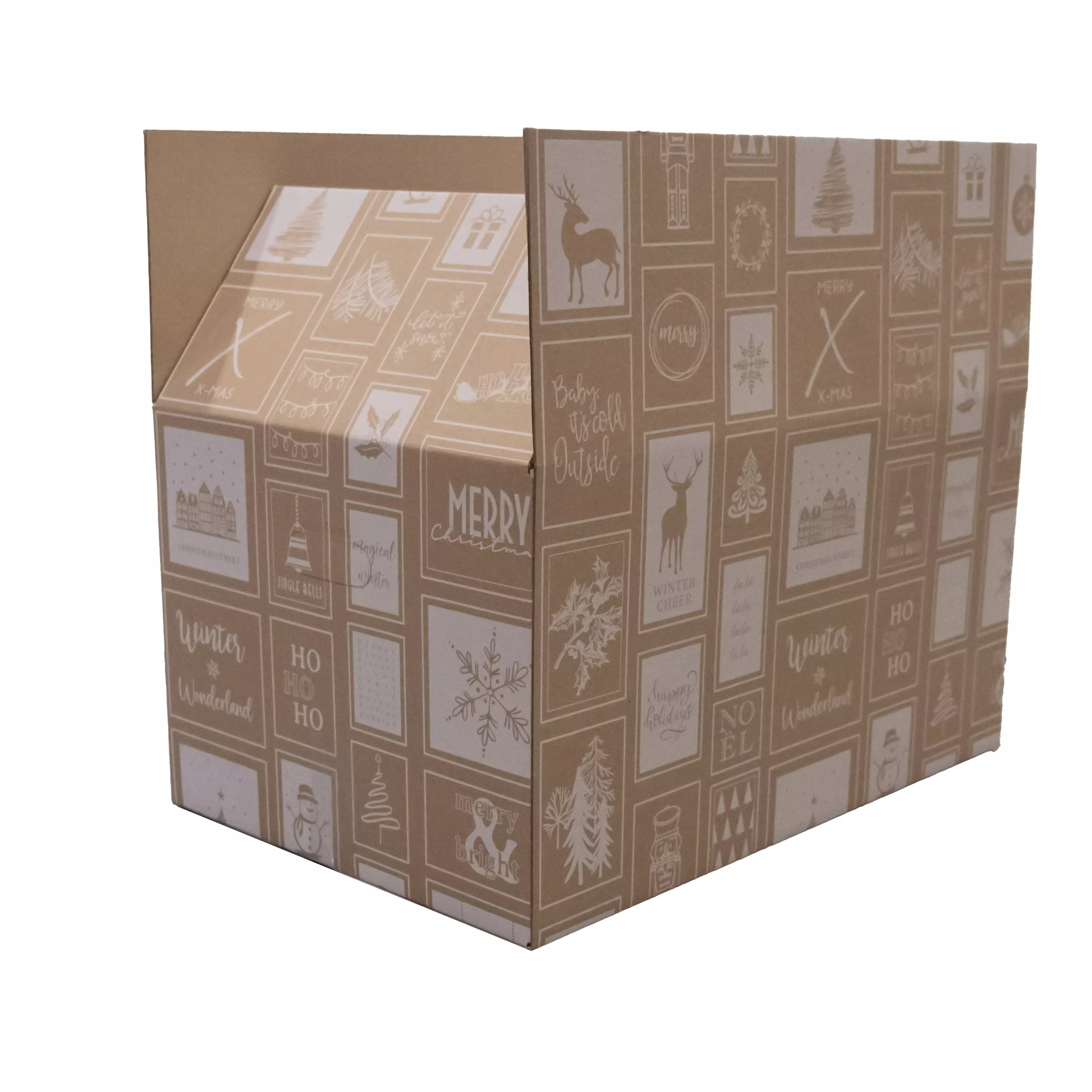 Kerstdoos Frames 590x390x306mm Wit/Goud