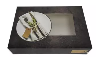 Cateringdoos 550x375x80mm Greystone (pak à 10st)