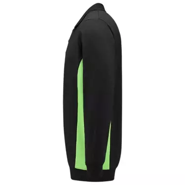 Polosweater Bicolor zwart/lime