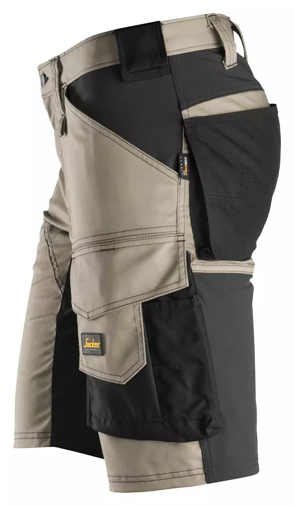 Snickers Korte Werkbroek 6143 Stretch Kaki/Zwart 