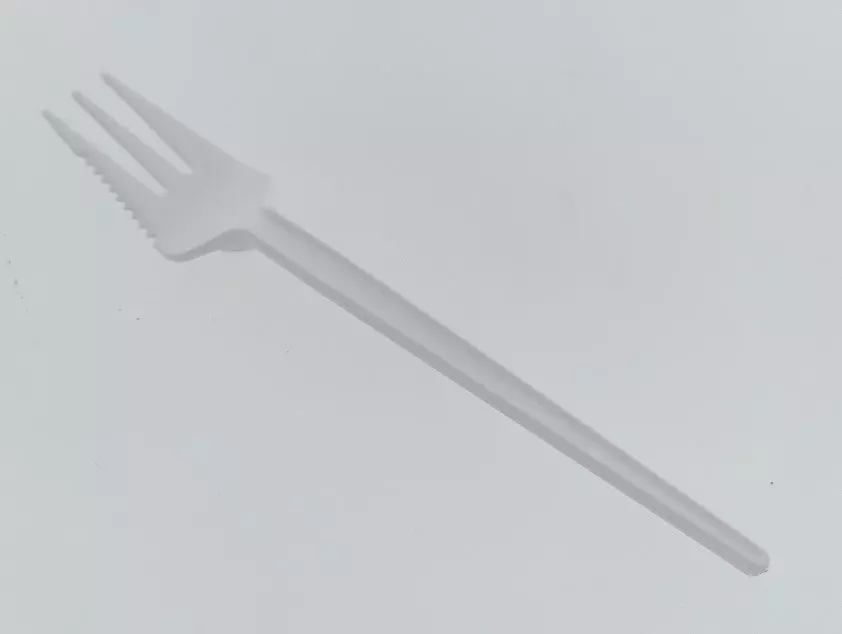 Snackvork met snijrand PP Wit Herbruikbaar