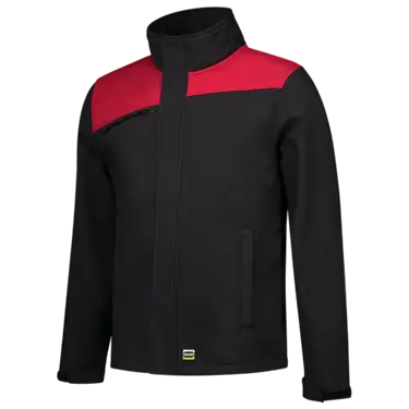 Softshell Bicolor naden zwart/rood