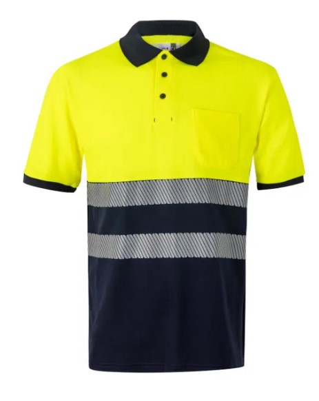 Polo RS SS TwoTone HV marine/geel Velilla