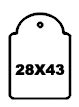 Hangkaart 28x43mm wit+koordje