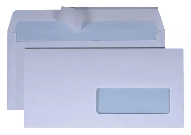 Vensterenvelop zelfklevend Wit 110x220mm