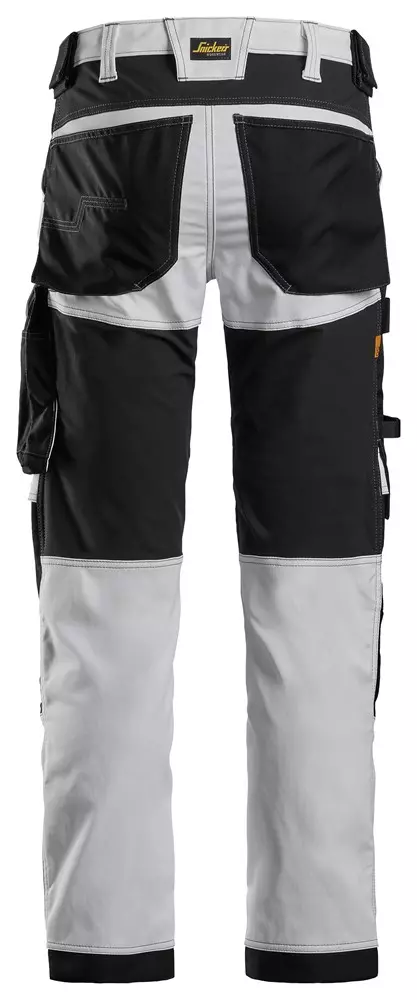 Snickers Werkbroek 6341 Stretch Wit/Zwart