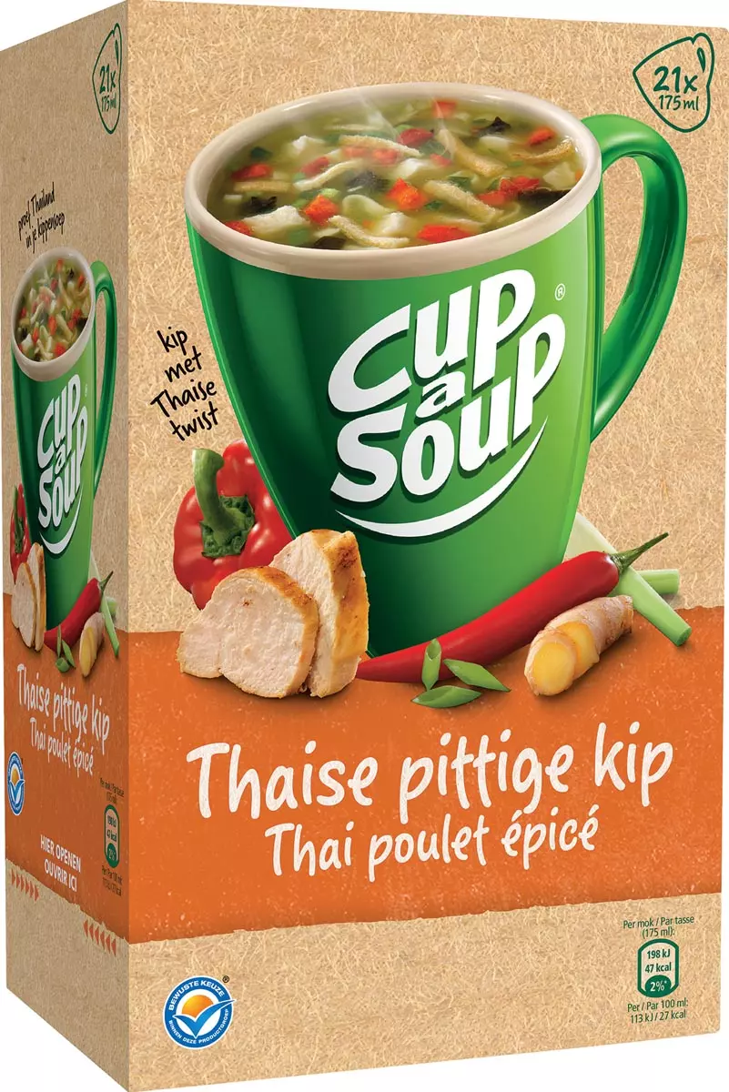 Cup a Soup Thaise Pittige Kip Doos à 21 zakjes