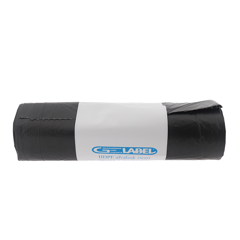 Afvalzak HDPE 70x110cm T25 17mu Zwart