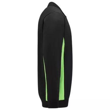 Polosweater Bicolor zwart/lime
