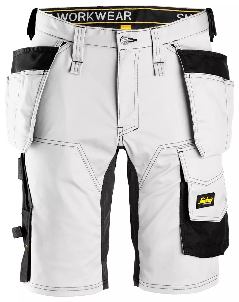 Snickers Korte Werkbroek 6141 Met Holterzakken Wit/Zwart