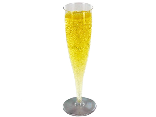 Champagneglas met zwarte voet 100ml