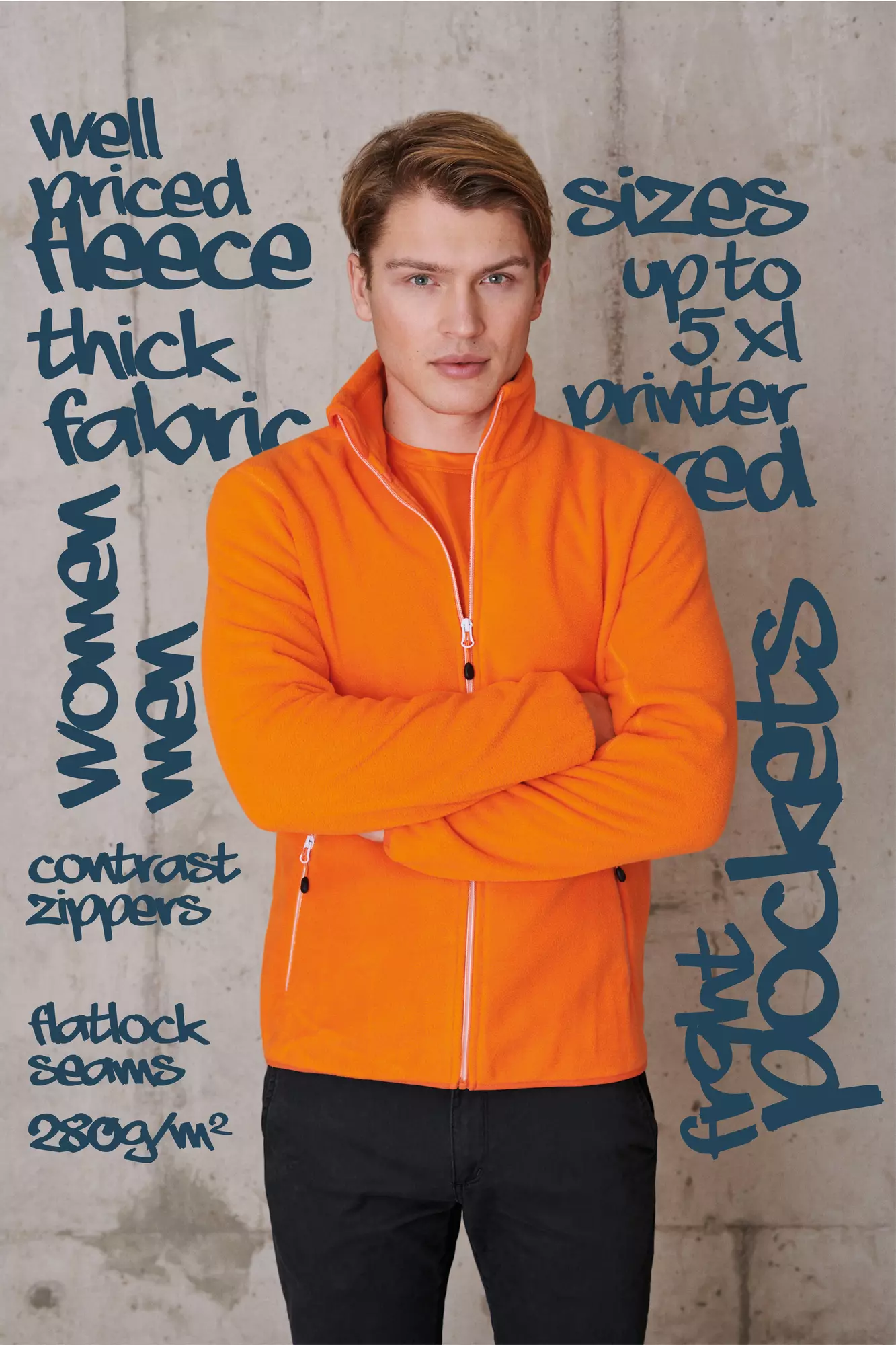 Fleece jacket Rocket oranje