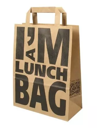 Papieren Draagtas 22x10x28cm I'M A Lunch Bag Bruin