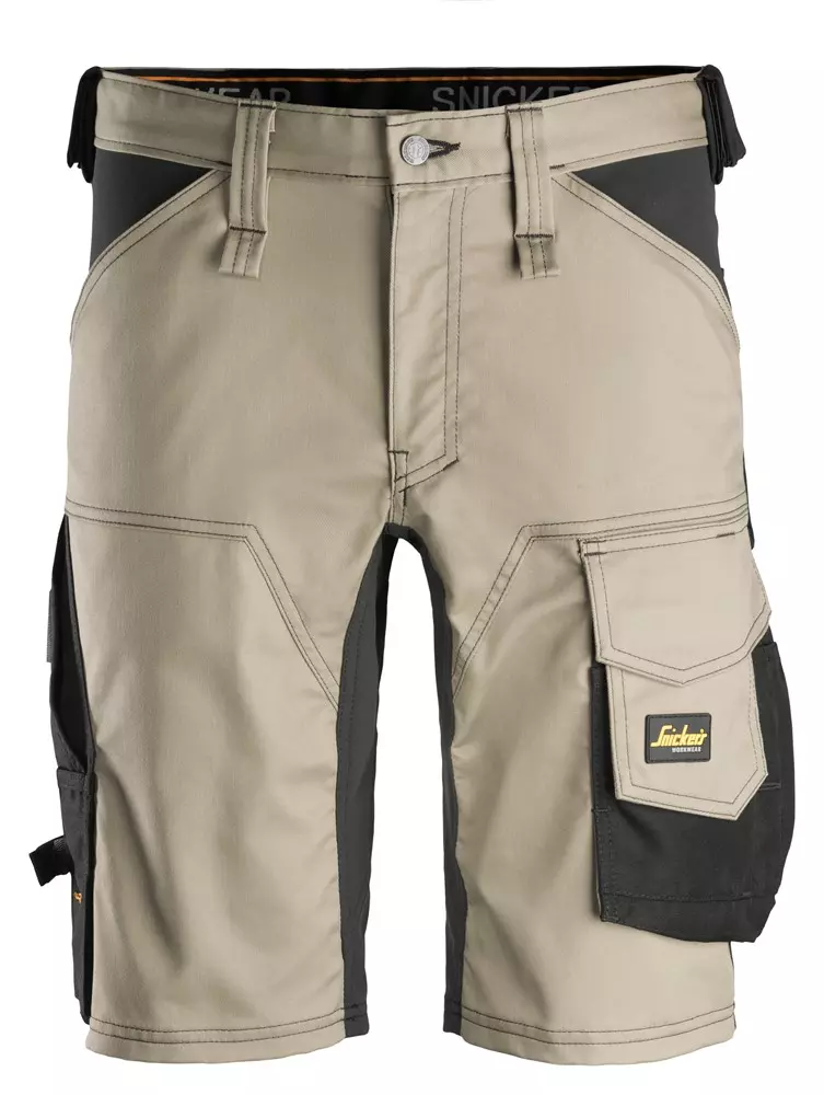 Snickers Korte Werkbroek 6143 Stretch Kaki/Zwart 